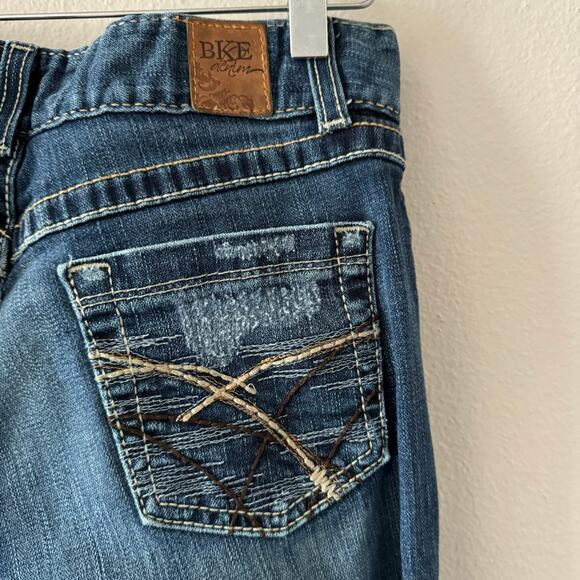 BKE Buckle Culture Boot Cut Denim Stretch Jeans Stitch Distressed Sz 28x35.5 - Picture 9 of 11